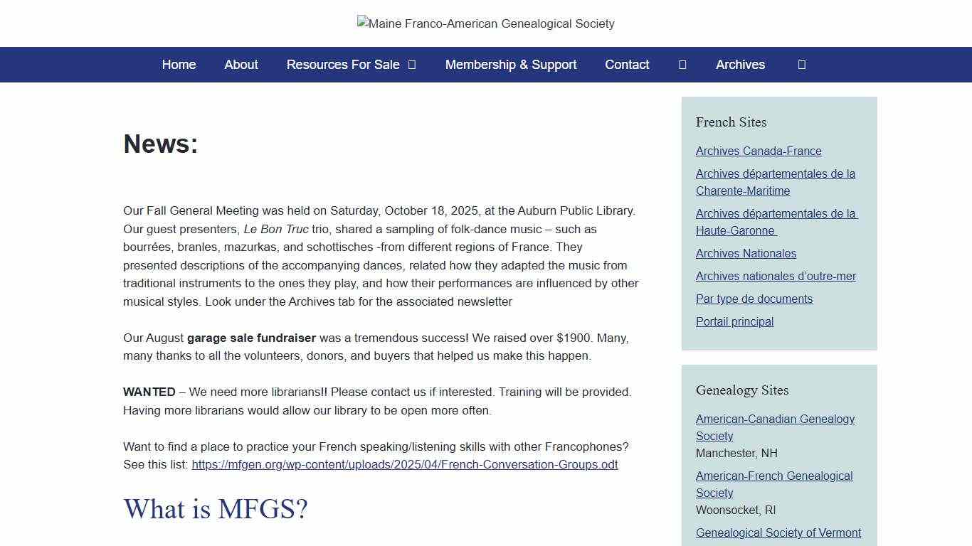 Home | Maine Franco-American Genealogical Society